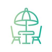 picnic tabel Line Gradient Icon White Background vector