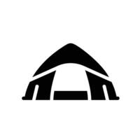 tent Glyph Icon White Background vector