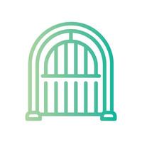 gate Line Gradient Icon White Background vector