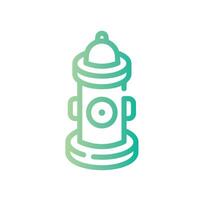 hydrant Line Gradient Icon White Background vector