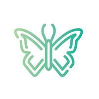 butterfly Line Gradient Icon White Background vector