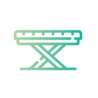 outdoor table Line Gradient Icon White Background vector