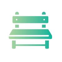 bench Flat Gradient Icon White Background vector