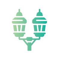 street light Flat Gradient Icon White Background vector