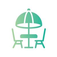 picnic tabel Flat Gradient Icon White Background vector