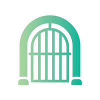 gate Flat Gradient Icon White Background vector