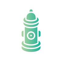 hydrant Flat Gradient Icon White Background vector