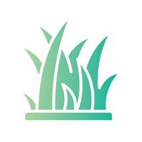 grass Flat Gradient Icon White Background vector