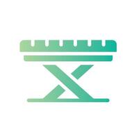 outdoor table Flat Gradient Icon White Background vector