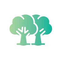 tree Flat Gradient Icon White Background vector