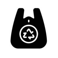 plastic bag Glyph Icon White Background vector