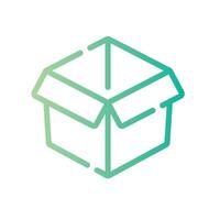 box Line Gradient Icon White Background vector