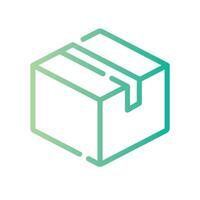 packaging Line Gradient Icon White Background vector