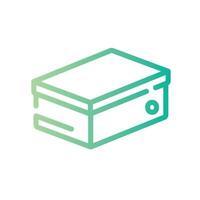 shoe box Line Gradient Icon White Background vector