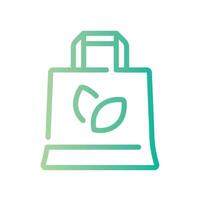 eco bag Line Gradient Icon White Background vector