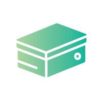 shoe box Flat Gradient Icon White Background vector