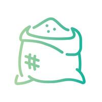 rice bag Line Gradient Icon White Background vector