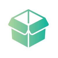 box Flat Gradient Icon White Background vector