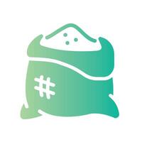 rice bag Flat Gradient Icon White Background vector