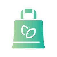 eco bag Flat Gradient Icon White Background vector