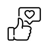 like Line Icon White Background vector