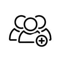 add friend Line Icon White Background vector