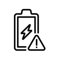 full battery Line Icon White Background vector