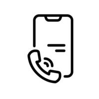 incoming call Line Icon White Background vector