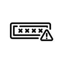 password Line Icon White Background vector