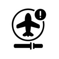 flight mode Glyph Icon White Background vector