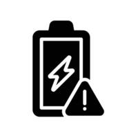 full battery Glyph Icon White Background vector