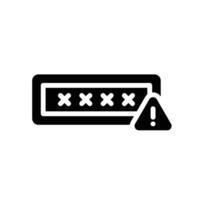 password Glyph Icon White Background vector