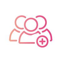 add friend Line Gradient Icon White Background vector