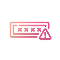 password Line Gradient Icon White Background vector