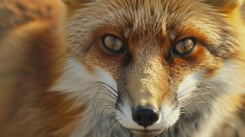 Close-up Portrait of a Red Fox's Face with Intriguing Eyes photo