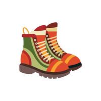 Adventure-Ready Climbing Boots Isolated on White vector