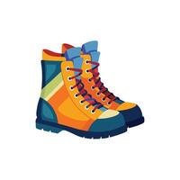 Durable Climbing Boots on White Background vector