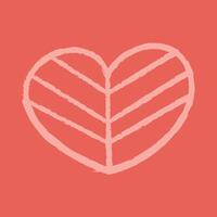A striped heart divided in two color vector