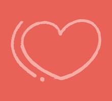Doodle hand draw simple heart color vector
