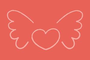 Heart with wings color vector
