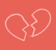 A heart broken into two halves color vector