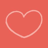 Simple hand draw heart color vector