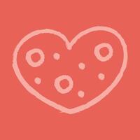 A simple heart with circles and spots inside color vector