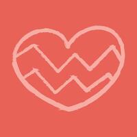 Heart with a zigzag pattern color vector