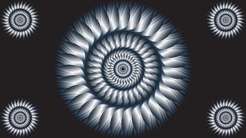 Abstract background with silver floral objects on black theme vector