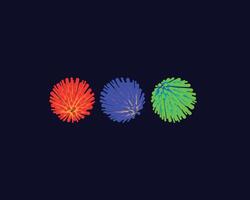 Three circles gradation ornament vector