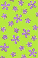 Green background with beautiful purple flower pattern texture vector