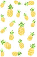 Pineaple pattern on white background textile fabric vector
