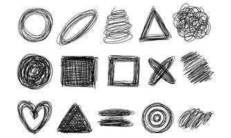 scribbles handdrawn collection vector