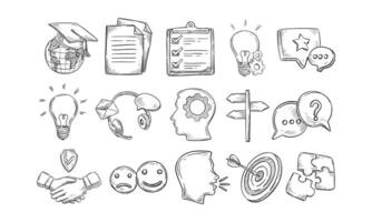 learning Mentoring and Training handdrawn collection vector